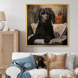 Dog Reading Newspaper On Toilet - Dog Wall Decor