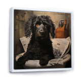 Dog Reading Newspaper On Toilet - Dog Wall Decor
