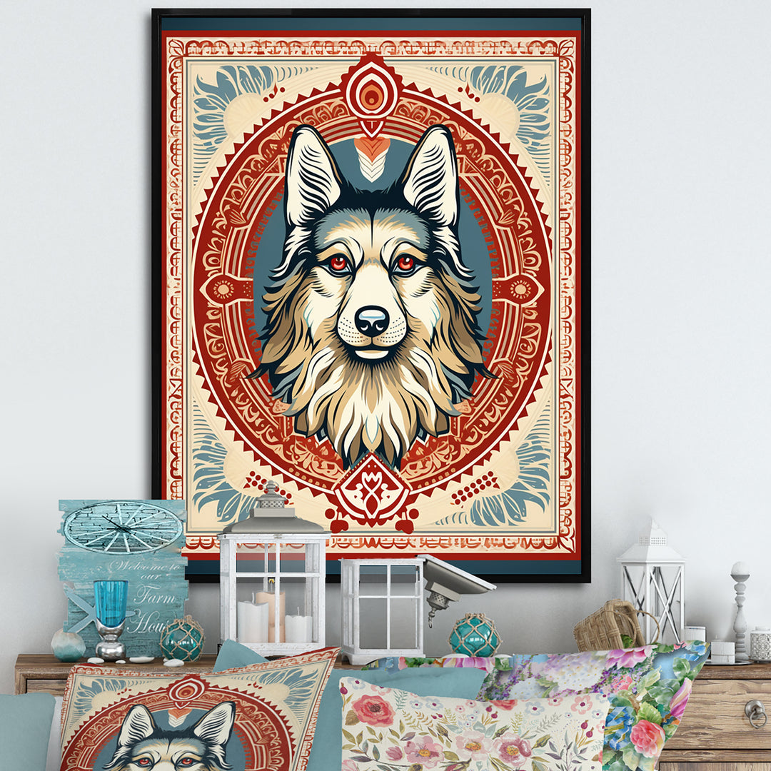 Retro Illustration Of Courteous Dog - Dog Wall Art Prints