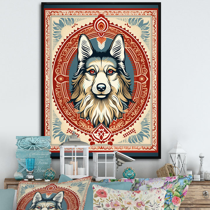 Retro Illustration Of Courteous Dog - Dog Wall Art Prints