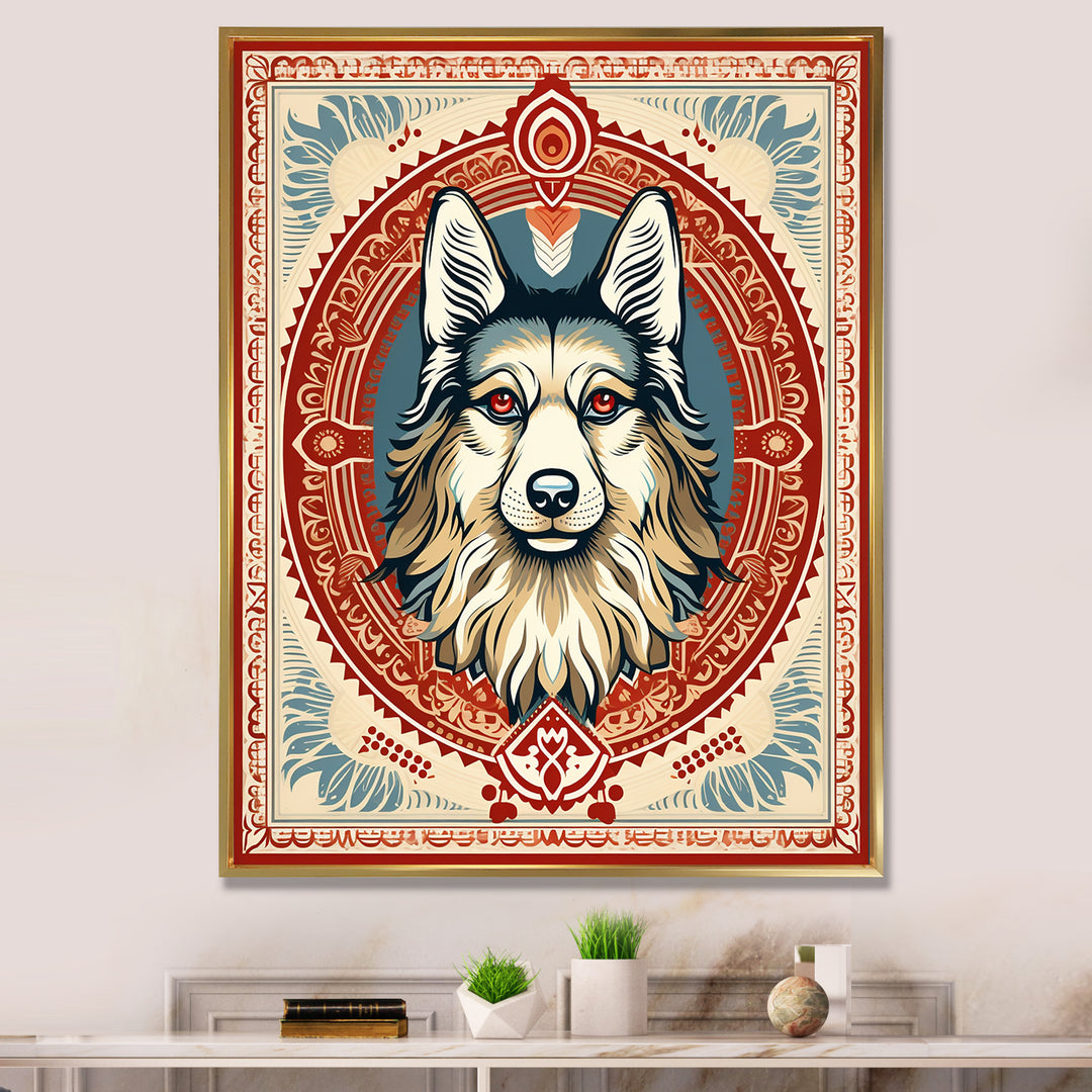 Retro Illustration Of Courteous Dog - Dog Wall Art Prints