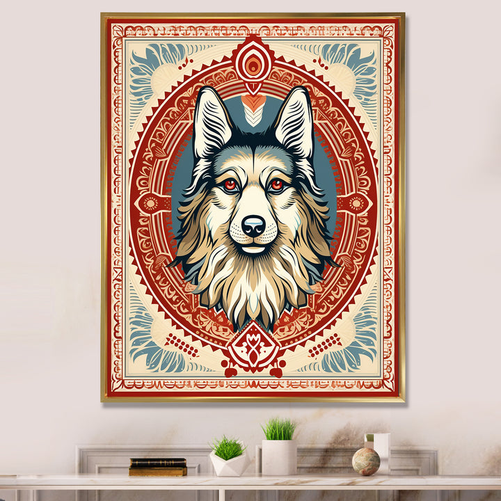 Retro Illustration Of Courteous Dog - Dog Wall Art Prints