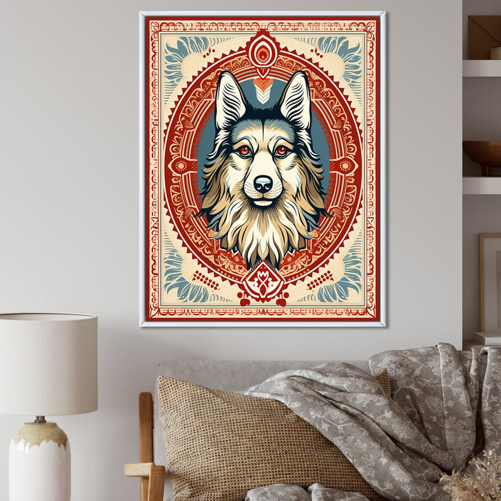 Retro Illustration Of Courteous Dog - Dog Wall Art Prints