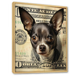 Little Dog On Dollar Bill - Black Dog Wall Art