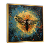 Expressive Painting Of Dragonfly - Dragonfly Living Room Wall Art