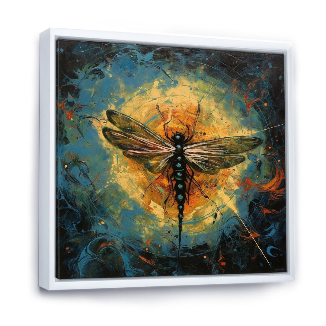 Expressive Painting Of Dragonfly - Dragonfly Living Room Wall Art
