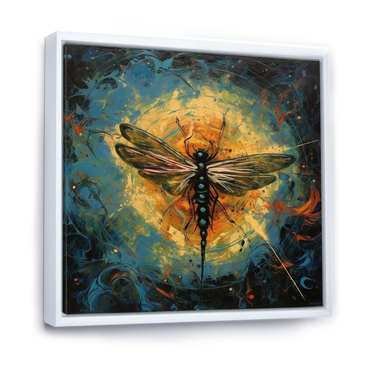 Expressive Painting Of Dragonfly - Dragonfly Living Room Wall Art