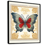 Retro Stamp Illustration Of Vintage Butterfly - Dragonfly Wall Art Prints