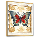 Retro Stamp Illustration Of Vintage Butterfly - Dragonfly Wall Art Prints