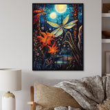 Majestic Dragonfly In Enchanted Forest - Blue Dragonfly Wall Art