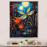 Majestic Dragonfly In Enchanted Forest - Blue Dragonfly Wall Art