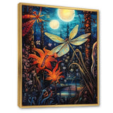 Majestic Dragonfly In Enchanted Forest - Blue Dragonfly Wall Art