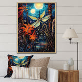 Majestic Dragonfly In Enchanted Forest - Blue Dragonfly Wall Art