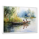 Ducks In A little Boat On The Lake - Duck Bedroom Wall Art