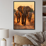 Glorious Elephant In The Wild At Sunset Wildlife - Black Elephant Wall Art