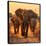 Glorious Elephant In The Wild At Sunset Wildlife - Black Elephant Wall Art