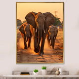 Glorious Elephant In The Wild At Sunset Wildlife - Black Elephant Wall Art