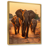 Glorious Elephant In The Wild At Sunset Wildlife - Black Elephant Wall Art
