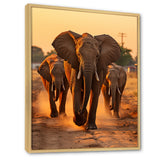 Glorious Elephant In The Wild At Sunset Wildlife - Black Elephant Wall Art