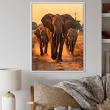 Glorious Elephant In The Wild At Sunset Wildlife - Black Elephant Wall Art