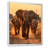 Glorious Elephant In The Wild At Sunset Wildlife - Black Elephant Wall Art