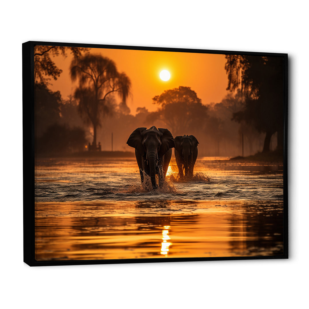 Glorious Elephant In The Wild Wildlife Photography - Elephant Large Canvas Wall Art
