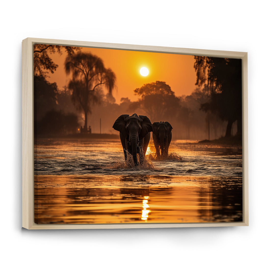 Glorious Elephant In The Wild Wildlife Photography - Elephant Large Canvas Wall Art