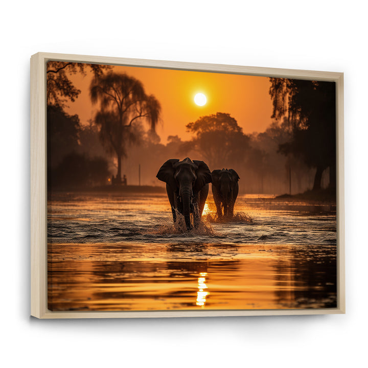 Glorious Elephant In The Wild Wildlife Photography - Elephant Large Canvas Wall Art