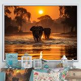Glorious Elephant In The Wild Wildlife Photography - Elephant Large Canvas Wall Art