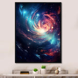 Vibrant Space Galaxy - Flamingo Living Room Wall Art