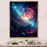 Vibrant Space Galaxy - Flamingo Living Room Wall Art