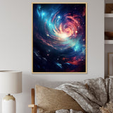 Vibrant Space Galaxy - Flamingo Living Room Wall Art