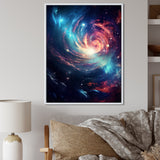 Vibrant Space Galaxy - Flamingo Living Room Wall Art