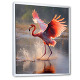 Majestic Pink Flamingo Spreading Its Wings - Flamingo Canvas Wall Art