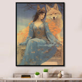 Cosmic Fox With Mystical Woman - Fox Wall Art Prints