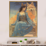 Cosmic Fox With Mystical Woman - Fox Wall Art Prints