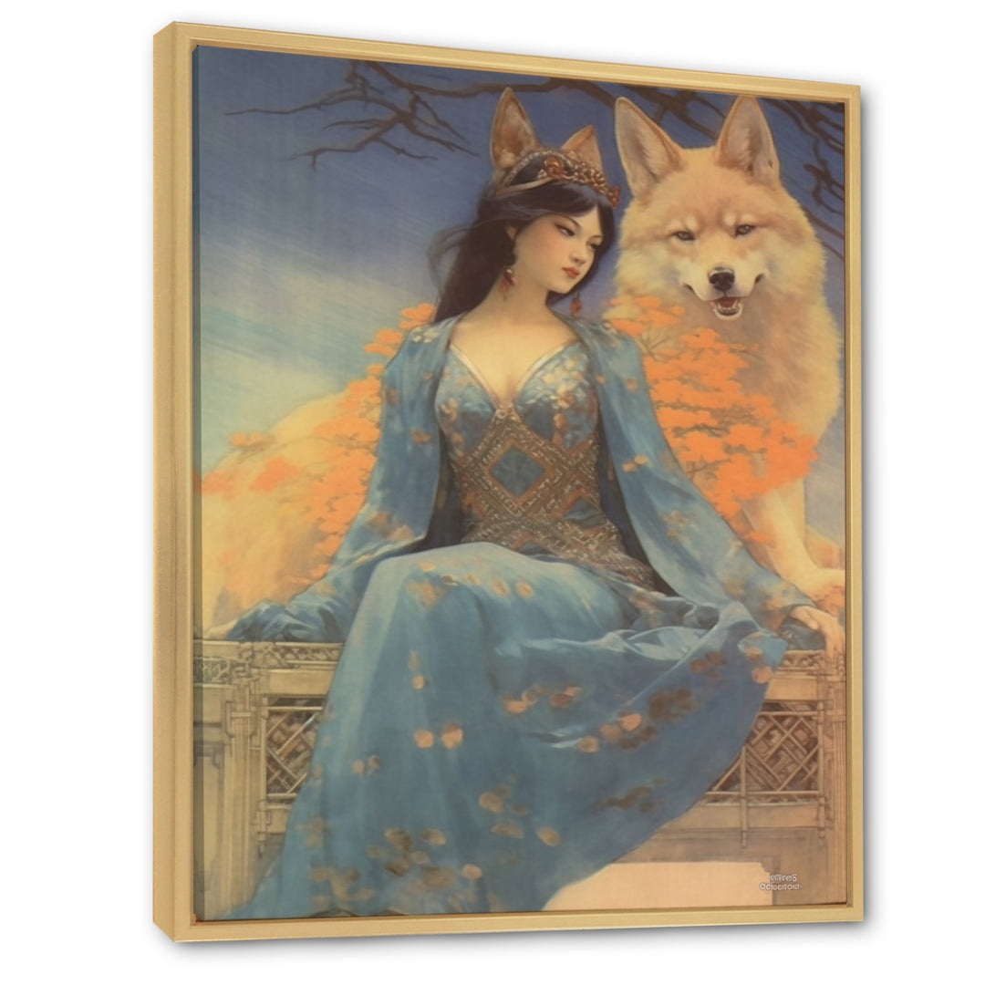 Cosmic Fox With Mystical Woman - Fox Wall Art Prints