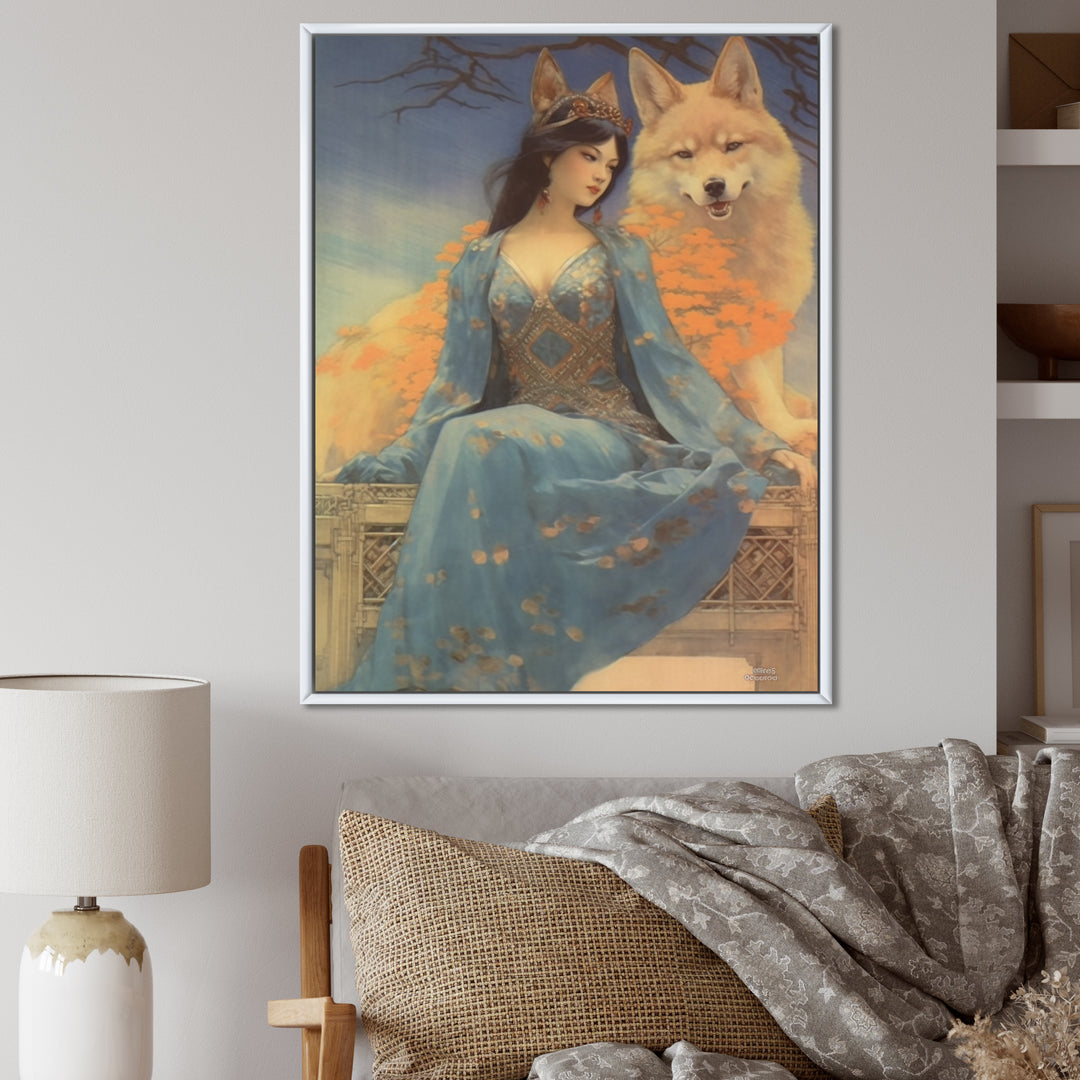 Cosmic Fox With Mystical Woman - Fox Wall Art Prints
