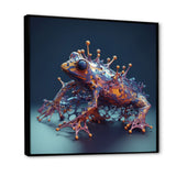 Neon Frog - Frog Framed Canvas Art