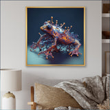 Neon Frog - Frog Framed Canvas Art