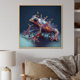Neon Frog - Frog Framed Canvas Art