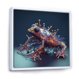 Neon Frog - Frog Framed Canvas Art