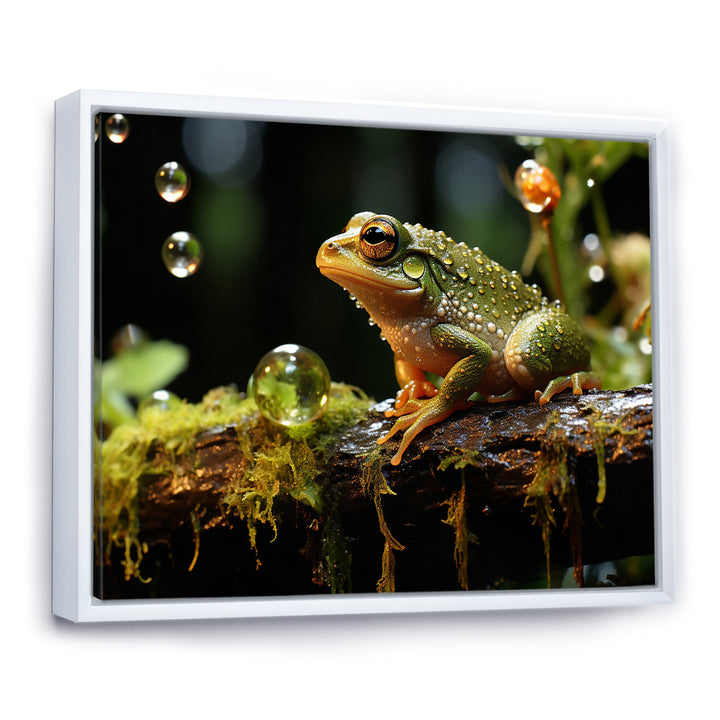 Portrait Of Green Frog Nature Photography - Frog Bedroom Wall Art