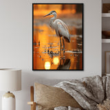Portrait Of White Heron Wildlife Photography - Heron Wall Decor