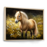 Golden Pony In Flower Meadow - Horse Wall Art Prints
