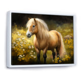 Golden Pony In Flower Meadow - Horse Wall Art Prints