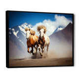 Wild Horses Galloping In The Mountains - Horse Large Canvas Wall Art