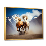 Wild Horses Galloping In The Mountains - Horse Large Canvas Wall Art
