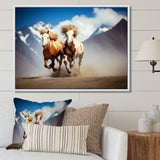 Wild Horses Galloping In The Mountains - Horse Large Canvas Wall Art