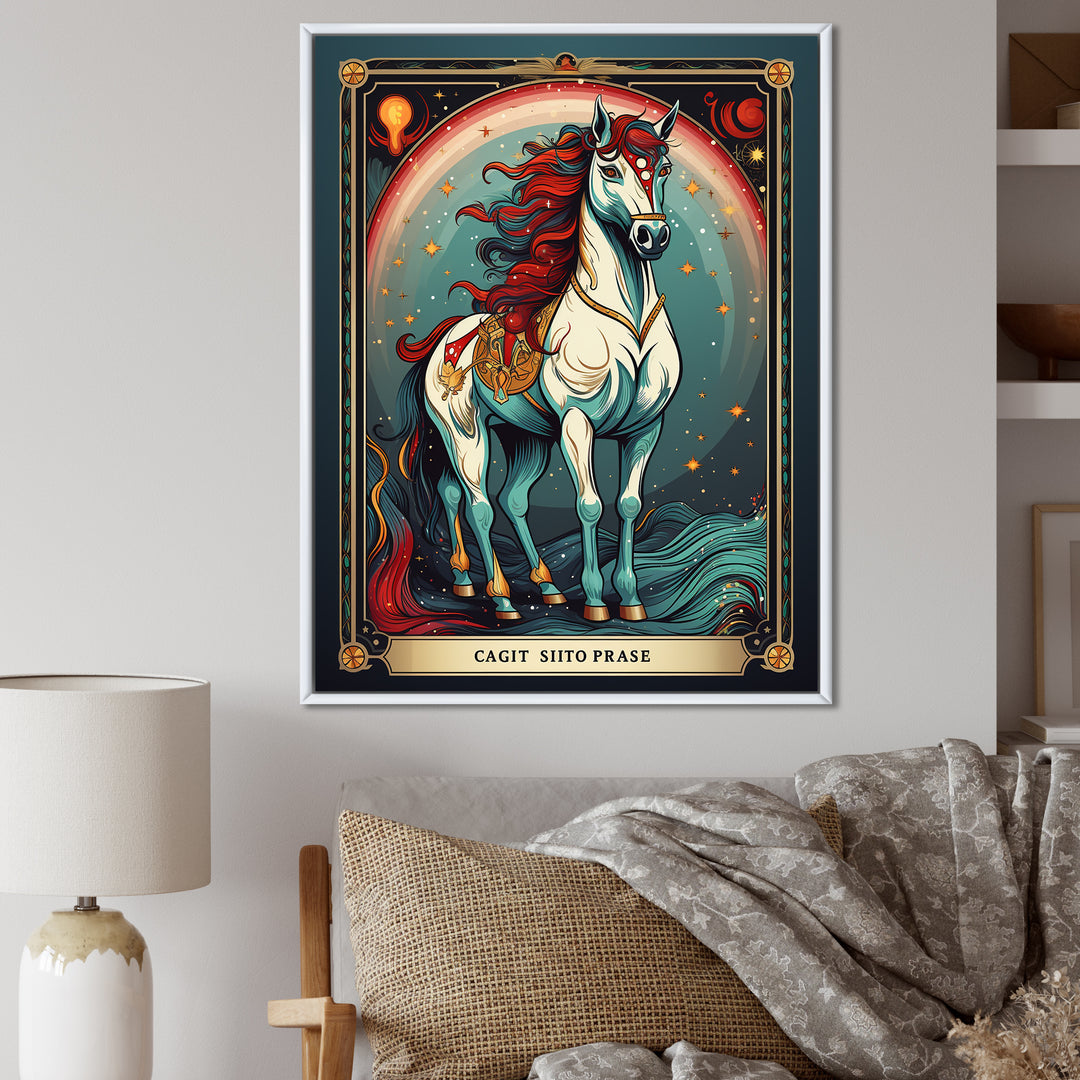 White Red Majestic Horse - Horse Canvas Wall Art